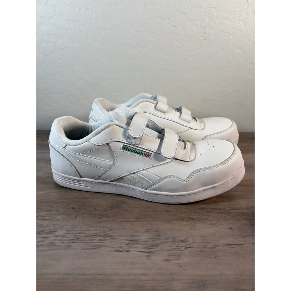 Reebok Club Memt Hook and Lock White Work Sneakers Men's 17 Slight Use‎ EUC